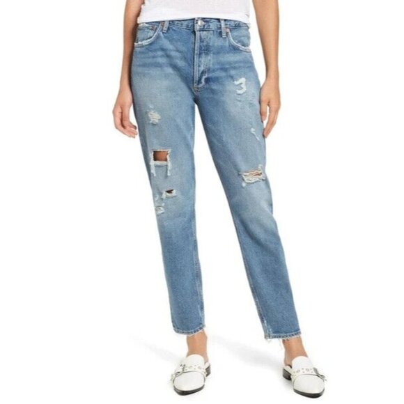 Agolde Denim - Agolde Jamie‎ High Rise Classic Isolation Distressed Jeans Size 28